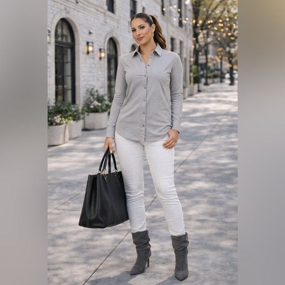 THEORY Riduro Button Down Top - Picture 2 of 5